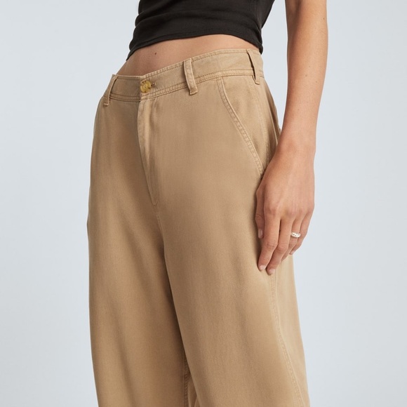 Everlane THE CHINO IN BUTTERSOFT 100% Tencel In Khaki Size 2 Pant Tapered Leg - Picture 4 of 15